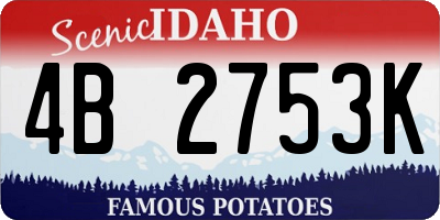 ID license plate 4B2753K