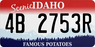 ID license plate 4B2753R