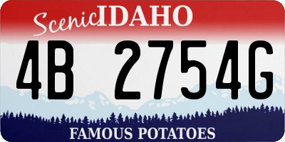 ID license plate 4B2754G