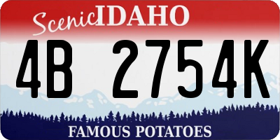 ID license plate 4B2754K