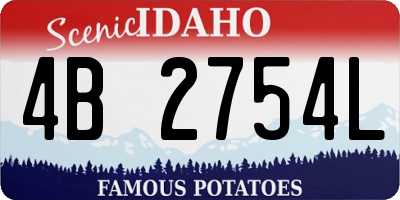 ID license plate 4B2754L