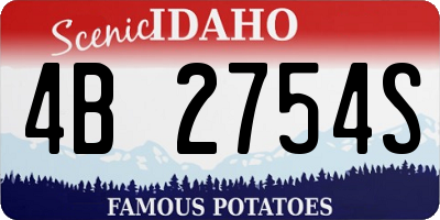 ID license plate 4B2754S