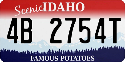 ID license plate 4B2754T