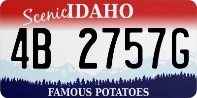ID license plate 4B2757G