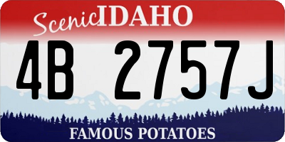 ID license plate 4B2757J
