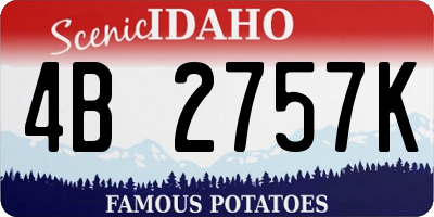 ID license plate 4B2757K