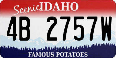 ID license plate 4B2757W