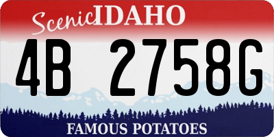 ID license plate 4B2758G
