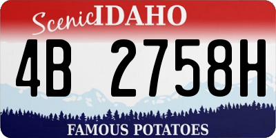 ID license plate 4B2758H