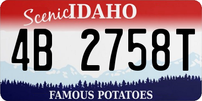 ID license plate 4B2758T