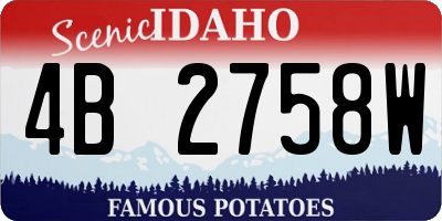 ID license plate 4B2758W