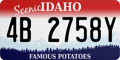 ID license plate 4B2758Y