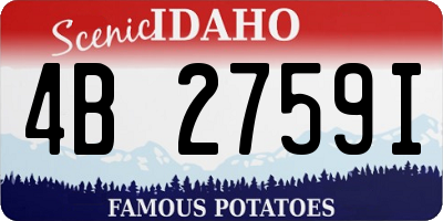 ID license plate 4B2759I