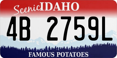 ID license plate 4B2759L