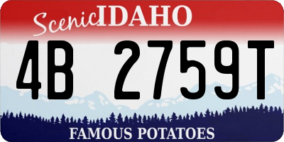 ID license plate 4B2759T