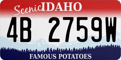 ID license plate 4B2759W