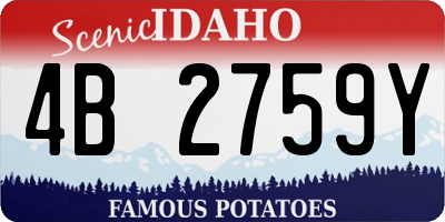 ID license plate 4B2759Y