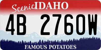 ID license plate 4B2760W