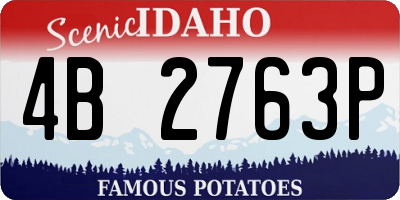 ID license plate 4B2763P