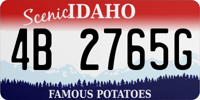 ID license plate 4B2765G
