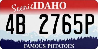 ID license plate 4B2765P