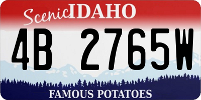 ID license plate 4B2765W