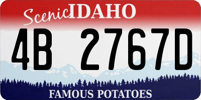 ID license plate 4B2767D