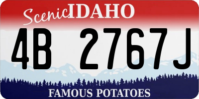 ID license plate 4B2767J
