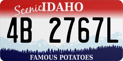 ID license plate 4B2767L