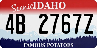 ID license plate 4B2767Z