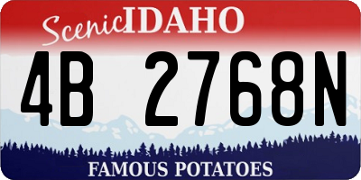 ID license plate 4B2768N