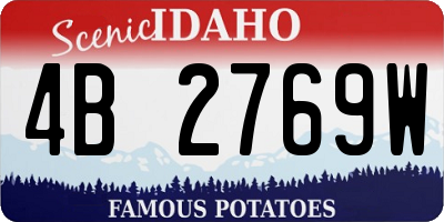 ID license plate 4B2769W