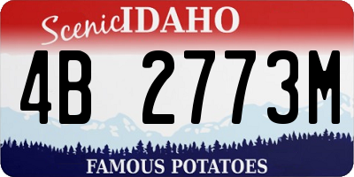 ID license plate 4B2773M