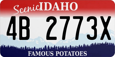 ID license plate 4B2773X