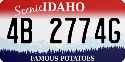 ID license plate 4B2774G