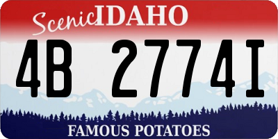 ID license plate 4B2774I