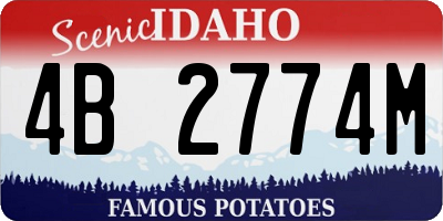 ID license plate 4B2774M