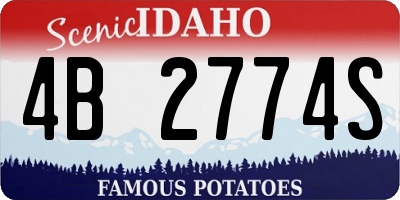 ID license plate 4B2774S