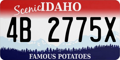 ID license plate 4B2775X