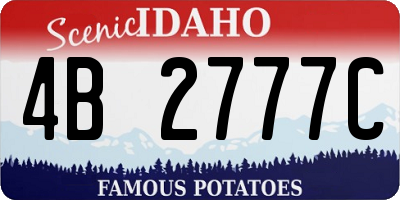 ID license plate 4B2777C