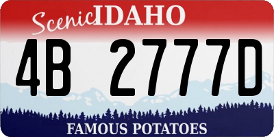ID license plate 4B2777D