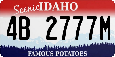 ID license plate 4B2777M