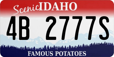 ID license plate 4B2777S