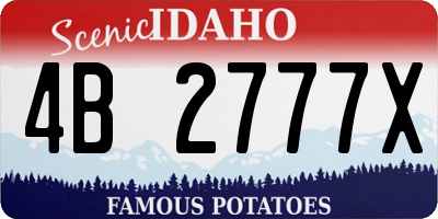 ID license plate 4B2777X