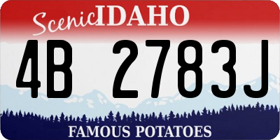 ID license plate 4B2783J