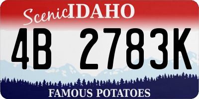 ID license plate 4B2783K