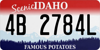 ID license plate 4B2784L