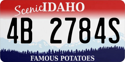 ID license plate 4B2784S