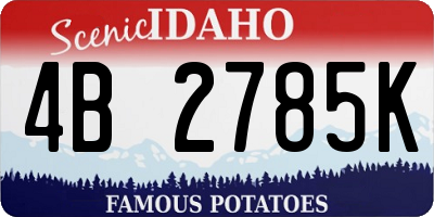 ID license plate 4B2785K