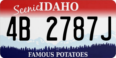 ID license plate 4B2787J